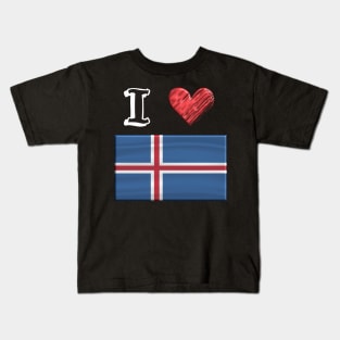 I love Flag from Island Kids T-Shirt